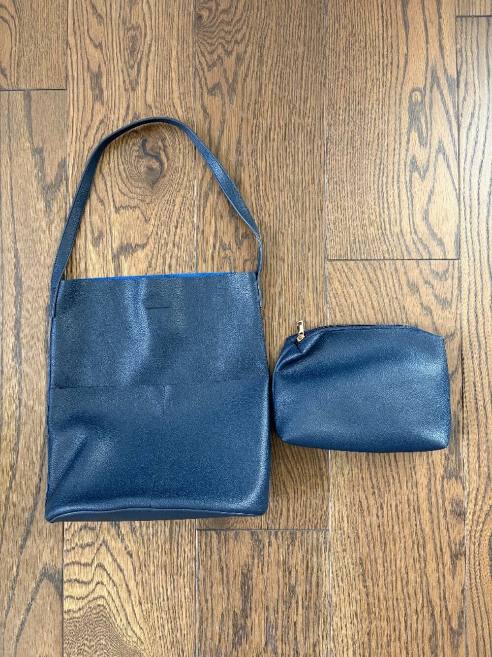 Joss Faux-Leather Bucket Tote w/Mini Pouch - Color Sold Out Online